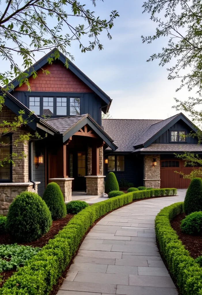 Craftsman farmhouse style home exterior