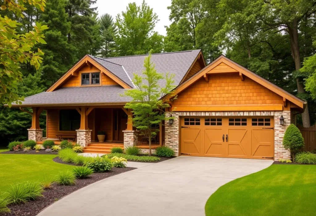 Craftsman house with cedar shake siding