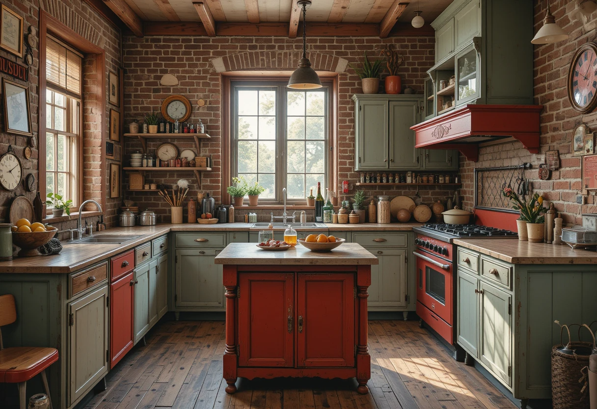 Rustic Kitchen with Bold appliances Feature