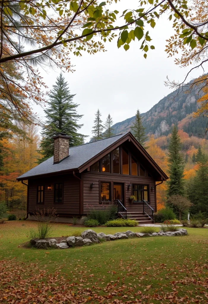 Eco-friendly wooden tiny house, a sustainable nature retreat.