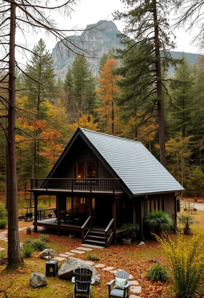 Tiny house with balcony, ideal nature lover's retreat.