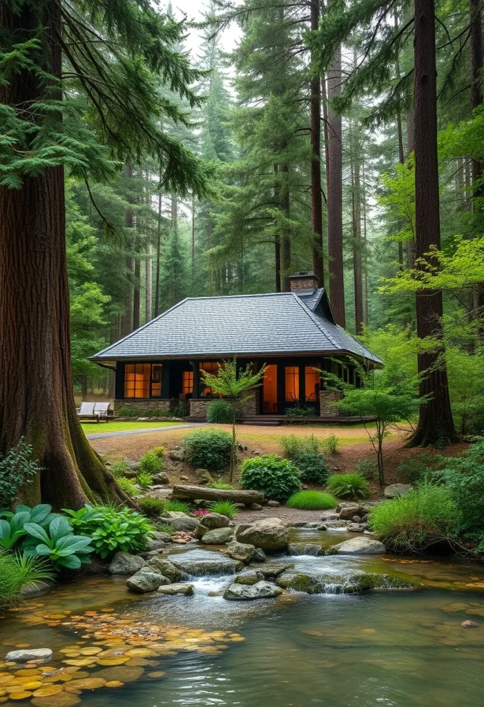 Modern tiny house on a riverbank, a nature lover's retreat.