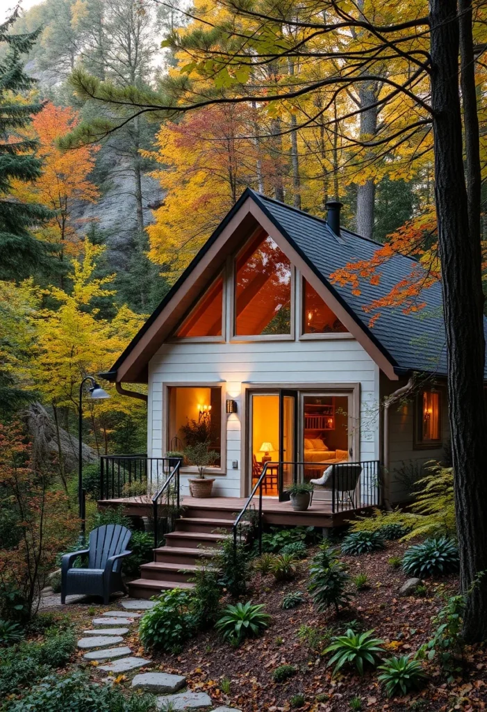 Tiny house getaway nestled in the forest, nature lover's dream.