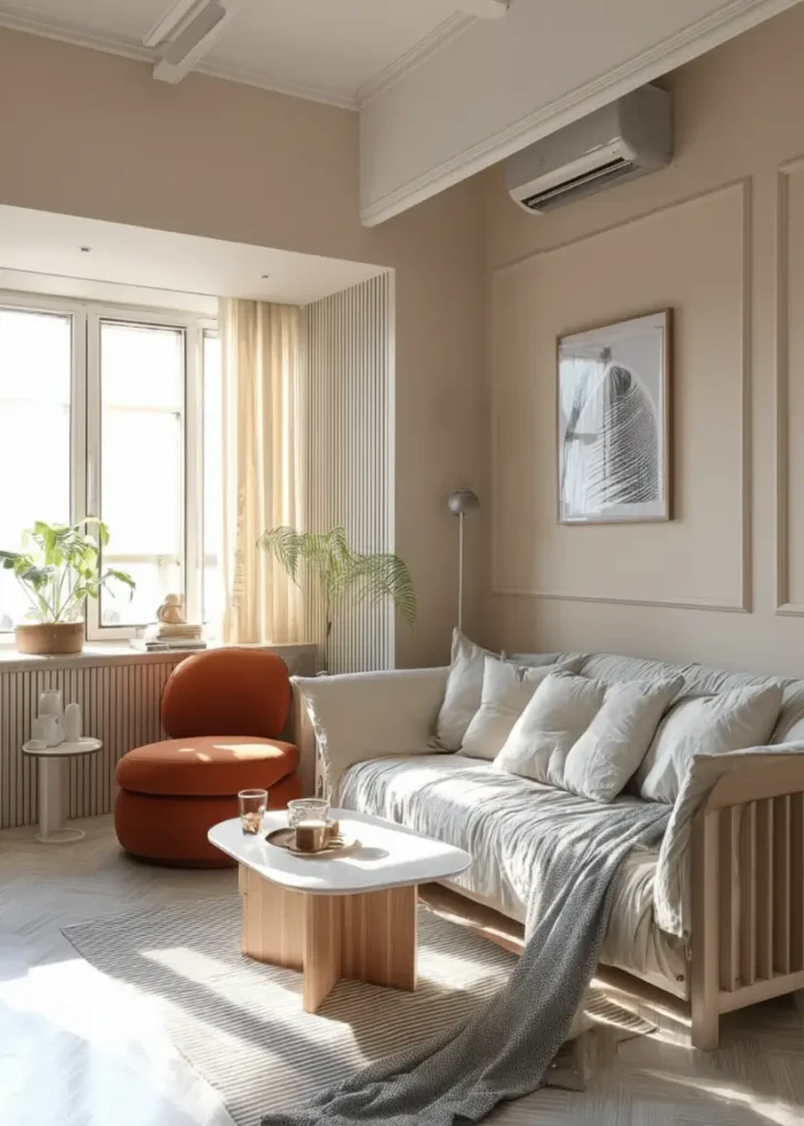 35 Scandinavian Living Room Ideas for a Cozy, Minimalist Home 10 Layered monochromatic textures with linen sofa and knit throw in a neutral Scandinavian living room.