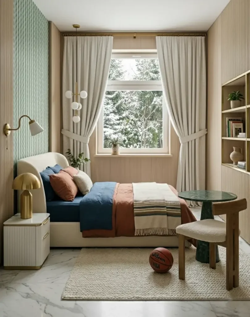 33 Small Scandinavian House Ideas That Prove Less Is More 33 Biophilic bedroom view featuring expansive picture windows framing a snowy forest.