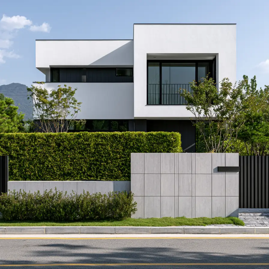 46 Modern Black and White House Exterior Ideas for a Timeless Look 13 Modern black and white house exterior with a cantilevered white volume over a black ground floor