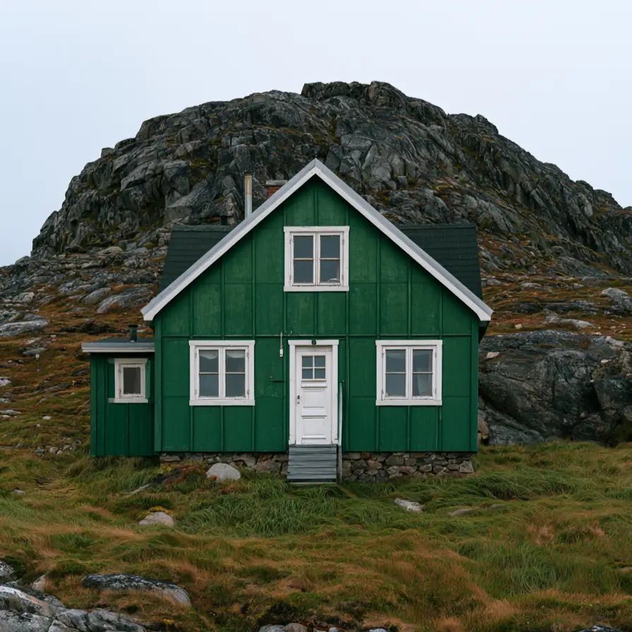 43 Green House With White Trim Ideas for Fresh Curb Appeal 40 dark green house with white trim, thick white window casings, and a white door on a small home set against Arctic rock
