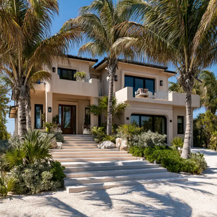40 Tan House With Black Trim Exteriors Worth Copying 41 Mediterranean tan and black house villa with sand-tan stucco, slim black window frames, and a tile roof